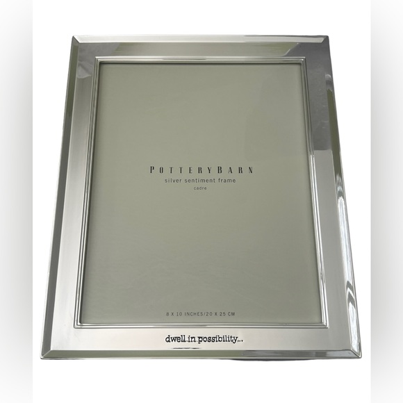 Pottery barn silver sentiment frame dwell in possibility New - Picture 1 of 3